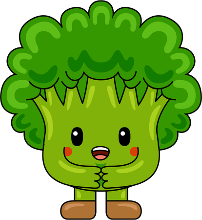 Personaje mascota de brócoli  Ilustración