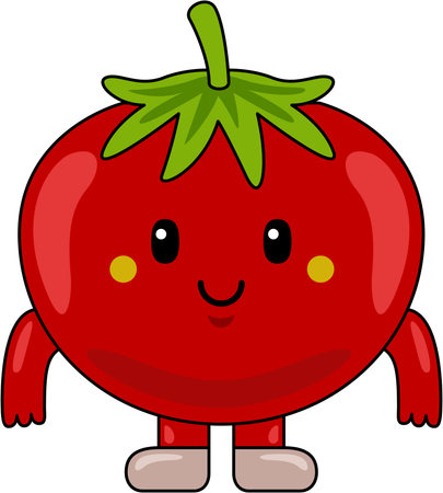 Personaje mascota de tomate  Ilustración