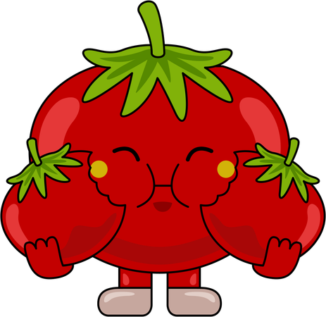 Personaje mascota de tomate  Ilustración