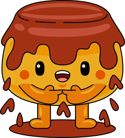 Personaje de mascota purin de pie  Ilustración