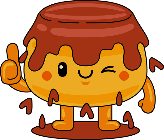 Personaje mascota de Purin mostrando pulgares hacia arriba  Ilustración