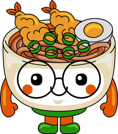 Personaje mascota Udon  Ilustración