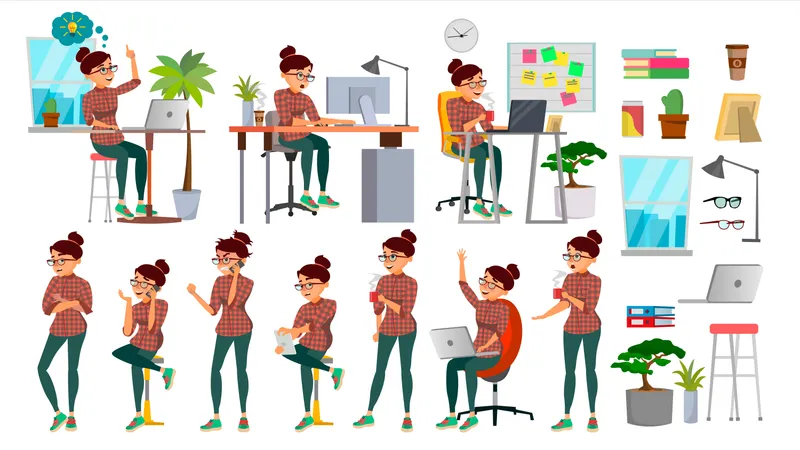 Personaje de mujer de negocios  Ilustración