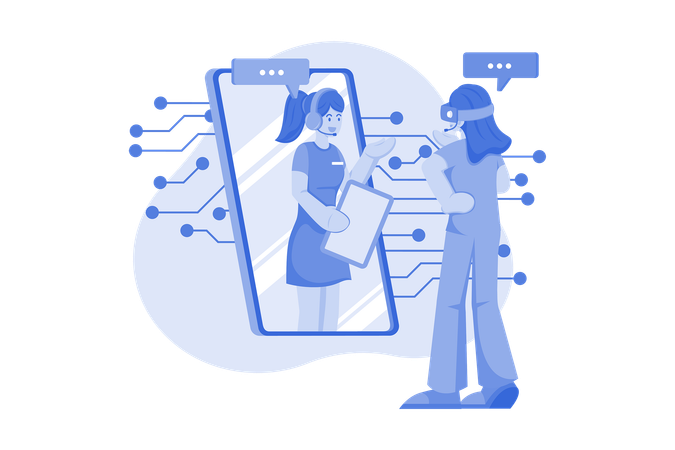 Personal assistant in metaverse  Illustration