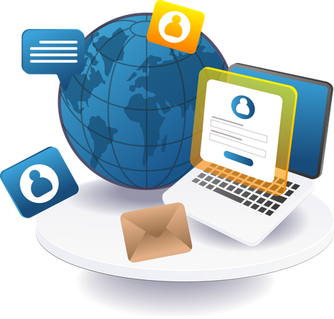 Personal computer data internet online  Illustration