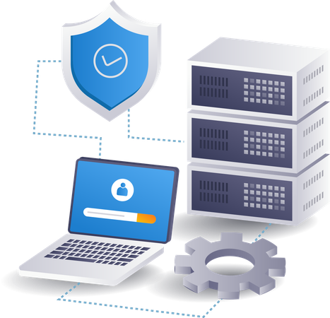 Personal computer security server  Illustration