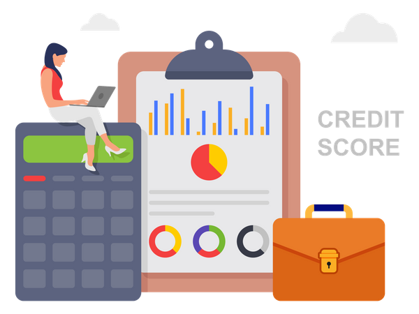 Personal credit score information for presentation  Illustration