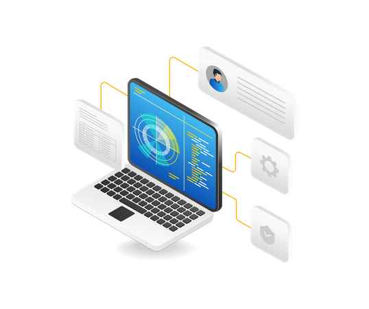 Personal Data Analysis In Computer  Illustration