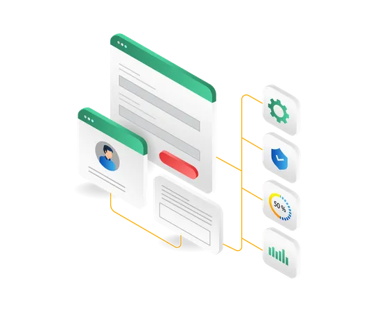 Personal Data Analyst Screen  Illustration