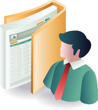 Personal data management of business  Illustration