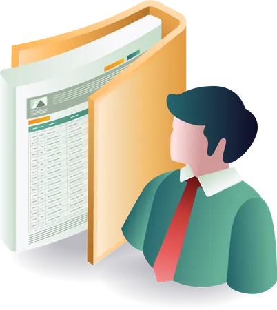 Personal data management of business  Illustration