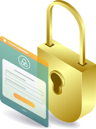 Personal data password security padlock key  Illustration