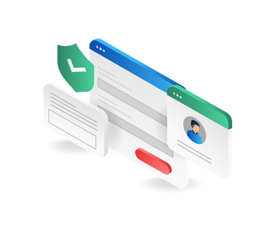 Personal data security registration table  Illustration