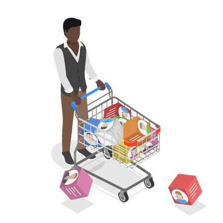 3 D Isometric Flat Vector Illustration Of Personal Data Selling Monetization And Illicit Use Of Stolen Data Illustration