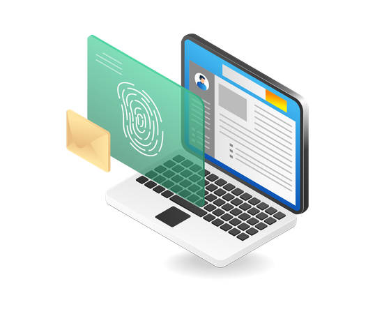 Personal Data With Fingerprint Password  Illustration