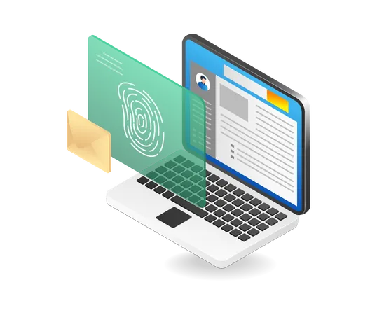 Personal Data With Fingerprint Password  Illustration