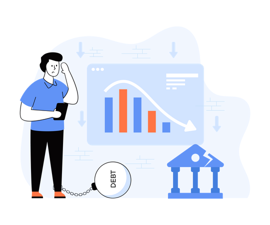 Personal Financial Debt  Illustration