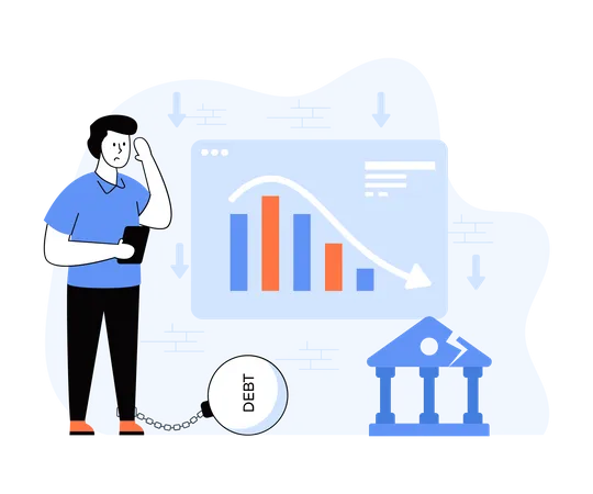 Personal Financial Debt  Illustration