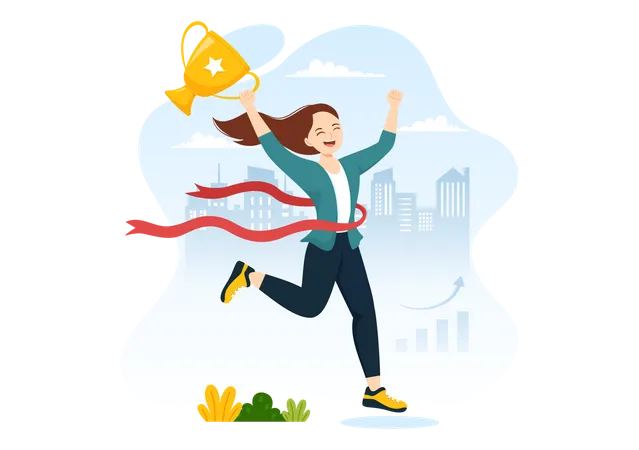Ambition Illustration With Entrepreneur Climbing The Ladder To Success And Career Development In Flat Cartoon Business Plan Hand Drawing Template イラスト