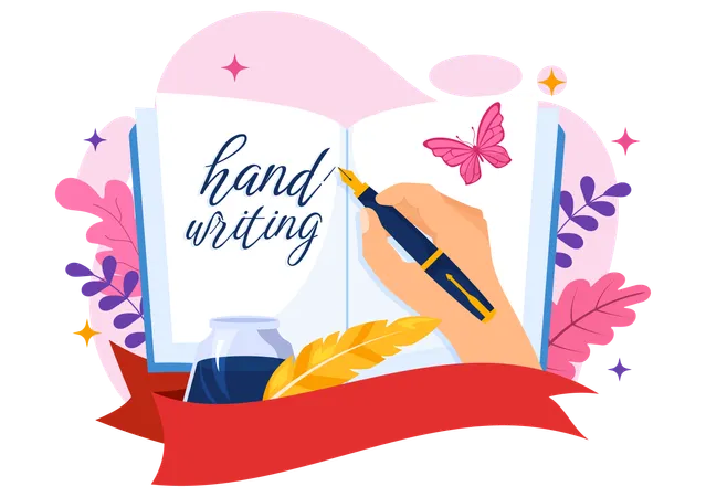 National Handwriting Day Vector Illustration On 23 January With Ink Pen And Paper For Writing In Flat Cartoon Hand Drawn Background Design Illustration