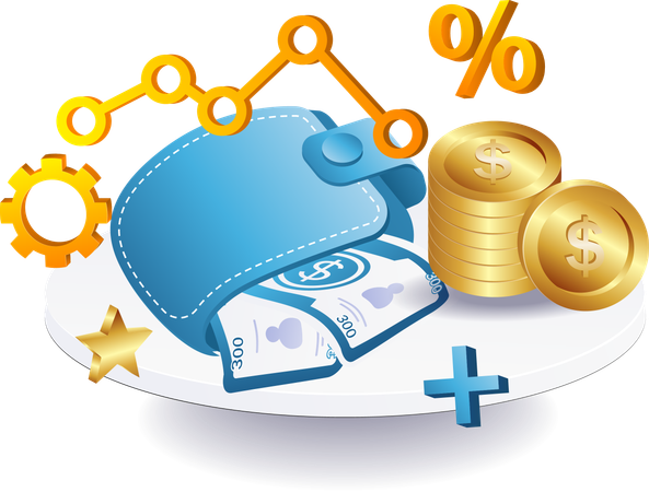 Personal income finance wallet  Illustration