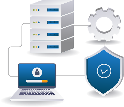 Personal server data security network  Illustration