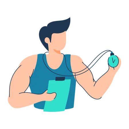 Personal trainer is guiding players  Illustration