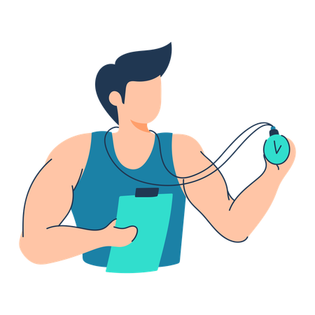 Personal trainer is guiding players  Illustration