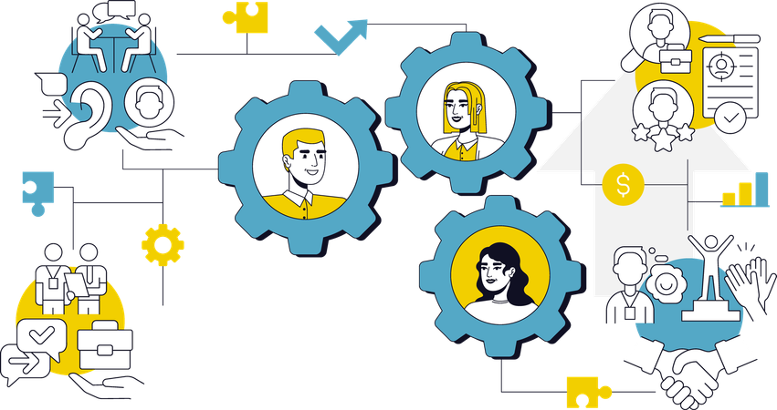Personalmanagement und Rekrutierungsprozess  Illustration