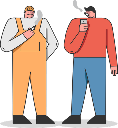 Personas adictas al tabaco  Ilustración