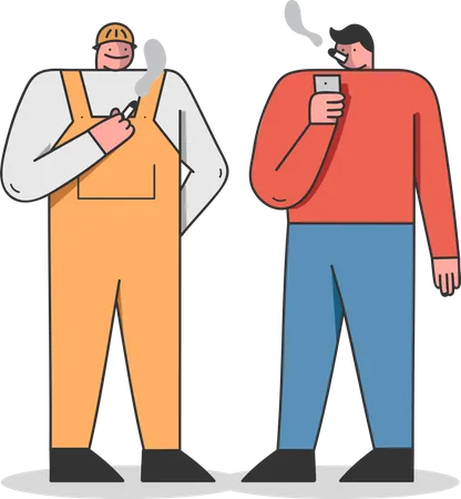 Personas adictas al tabaco  Ilustración