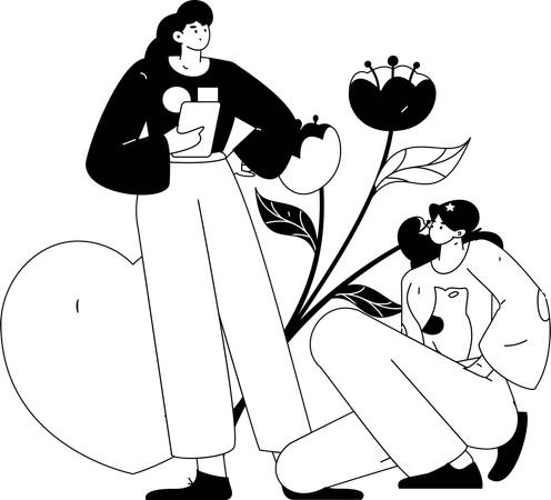 Personas celebrando el día internacional de la mujer.  Ilustración