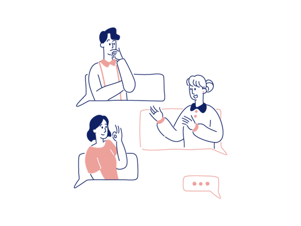 Personas chateando en línea  Illustration