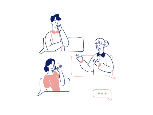 Personas chateando en línea  Illustration