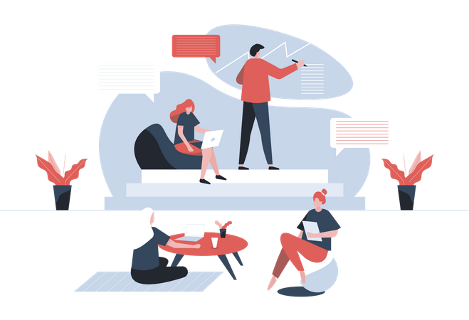 Personas de negocios que trabajan en la oficina  Ilustración