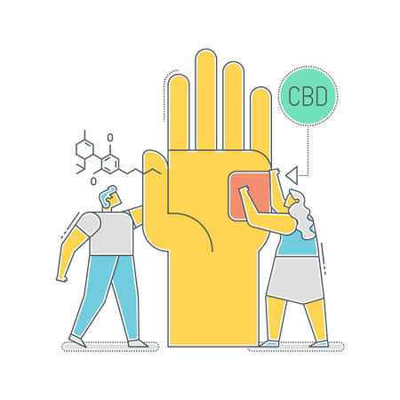 Personal sanitario que utiliza CBD como analgésico  Ilustración