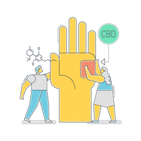 Personal sanitario que utiliza CBD como analgésico  Ilustración