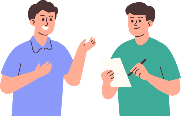 Personas haciendo comunicación  Ilustración