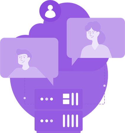 Personas que realizan videoconferencias  Illustration