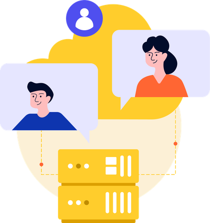 Personas que realizan videoconferencias  Illustration