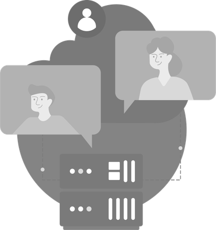 Personas que realizan videoconferencias  Illustration