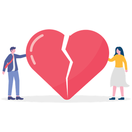Personas que enfrentan problemas de matrimonio  Ilustración