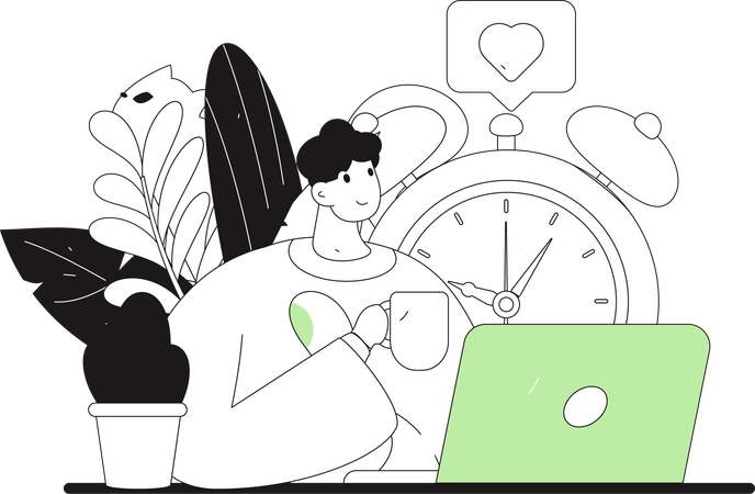 Personas haciendo reuniones digitales  Ilustración