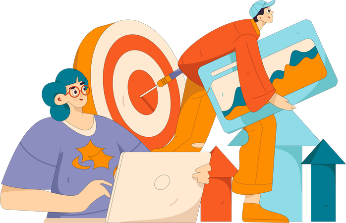 Persone che fanno influencer marketing  Illustration