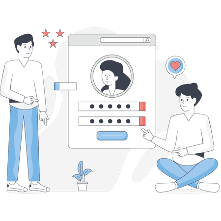 Personen, die am Benutzerprofil arbeiten  Illustration