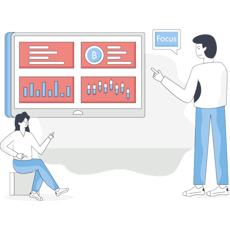 Personen, die an der Datenanalyse arbeiten  Illustration