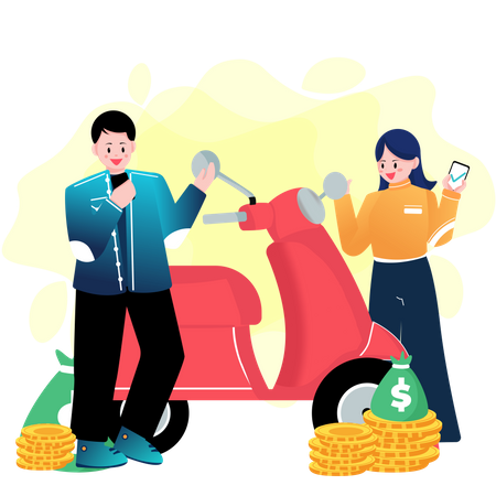 Personen, die Online-Netbanking nutzen  Illustration