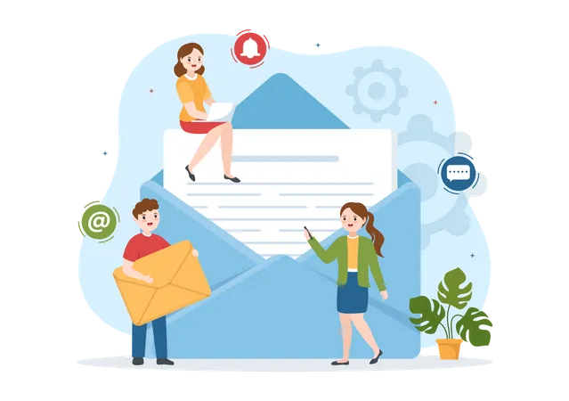 Personen erhalten Marketing-E-Mails  Illustration