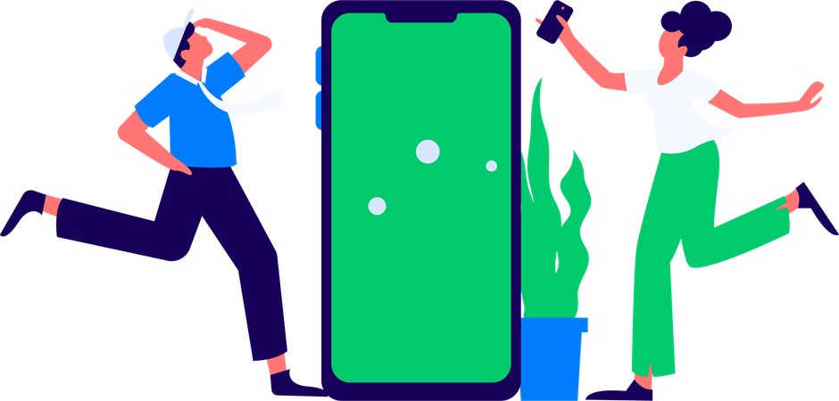 Personen finden ihren Standort auf einer Online-Karte  Illustration