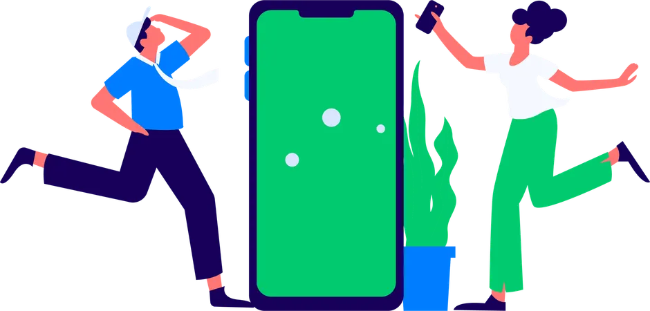 Personen finden ihren Standort auf einer Online-Karte  Illustration